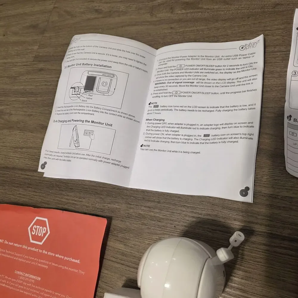 Infant Optics DXR-8 Baby Monitor and Camera TESTED WORKING READ DESCRIPTION